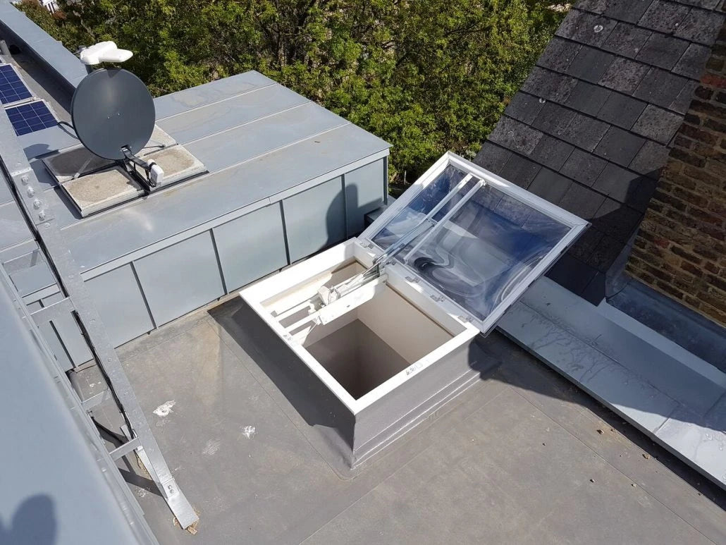 smoke vent shown on a building roof