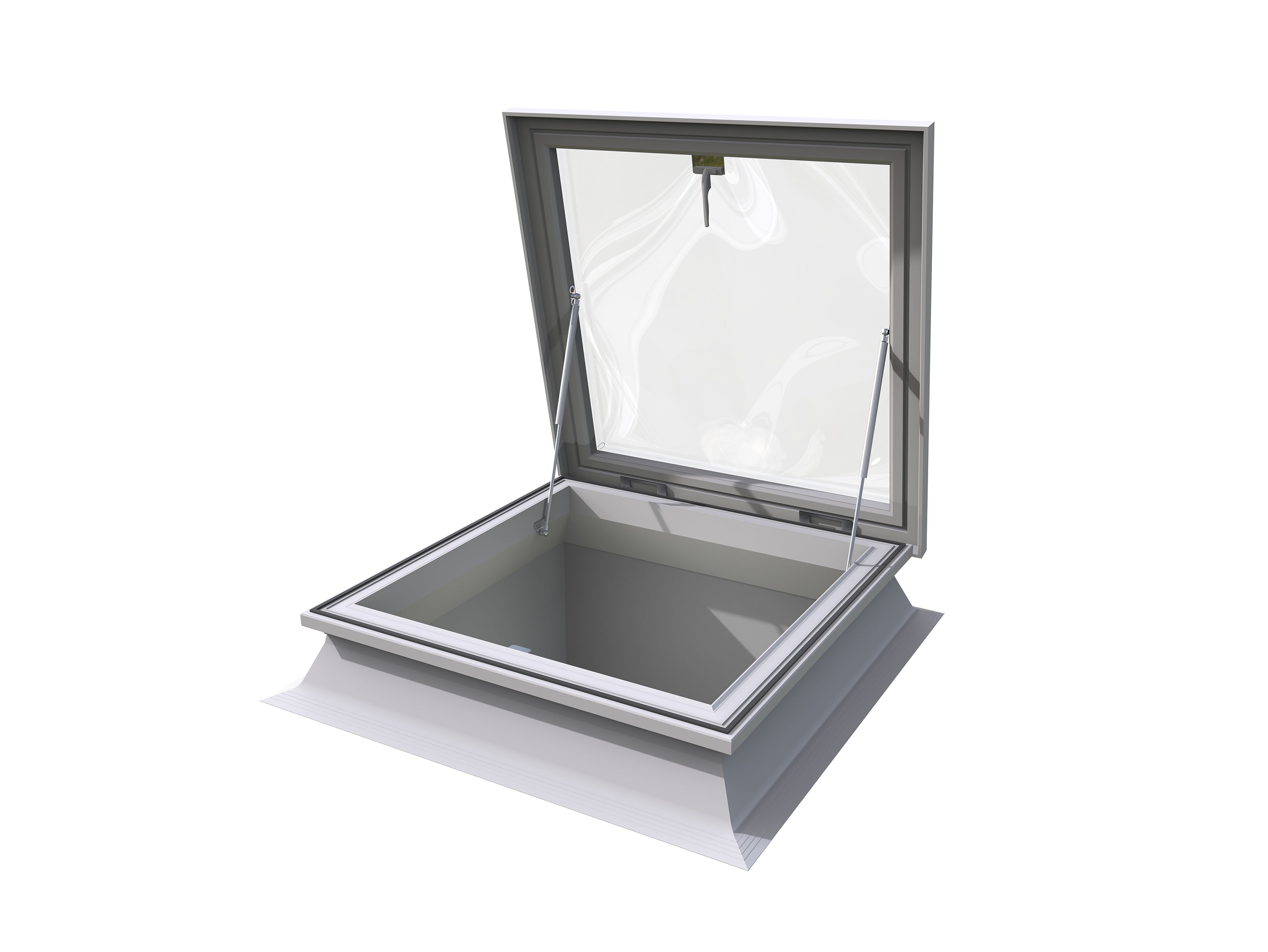 Mardome Trade Access Hatch Rooflight with PVC Kerb in an open position