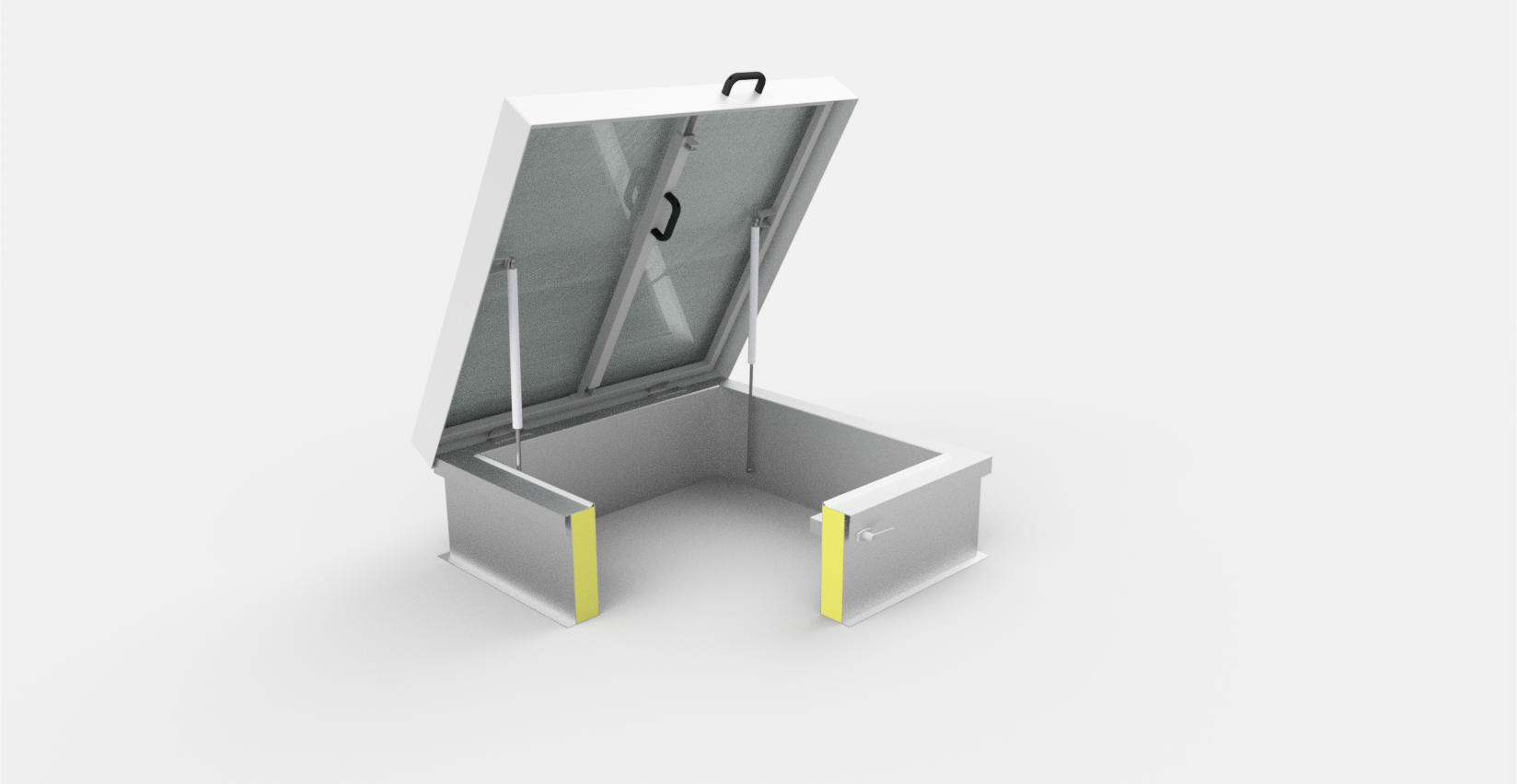 Thermadome Commercial Access Hatch Render showing assembly